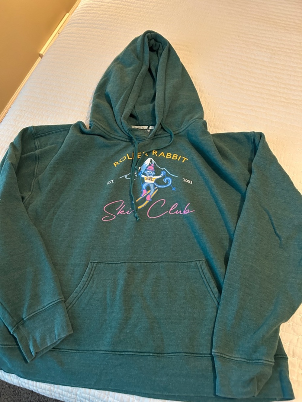 Roller Rabbit Green Ski Club Graphic Hoodie